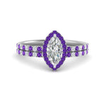 Load image into Gallery viewer, marquise-cut-purple-topaz-halo-wedding-ring-set-in-white-gold-FD8523MQGVITO-NL-WG