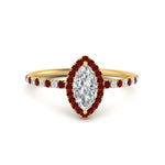 Load image into Gallery viewer, marquise-cut-ruby-halo-petite-engagement-ring-in-yellow-gold-FD8523MQRGRUDRANGLE3-NL-YG