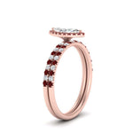 Load image into Gallery viewer, marquise-cut-ruby-halo-wedding-ring-set-in-rose-gold-FD8523MQGRUDR-NL-RG