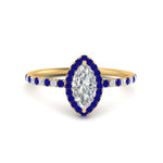 Load image into Gallery viewer, marquise-cut-sapphire-halo-petite-engagement-ring-in-yellow-gold-FD8523MQRGSABLANGLE3-NL-YG