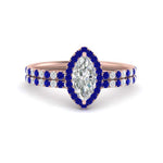Load image into Gallery viewer, marquise-cut-sapphire-halo-wedding-ring-set-in-rose-gold-FD8523MQGSABL-NL-RG
