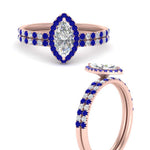 Load image into Gallery viewer, marquise-cut-sapphire-halo-wedding-ring-set-in-rose-gold-FD8523MQGSABL-NL-RG