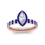 Load image into Gallery viewer, marquise-cut-sapphire-halo-wedding-ring-set-in-rose-gold-FD8523MQGSABL-NL-RG