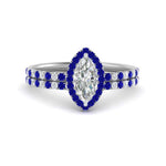 Load image into Gallery viewer, marquise-cut-sapphire-halo-wedding-ring-set-in-white-gold-FD8523MQGSABL-NL-WG