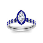 Load image into Gallery viewer, marquise-cut-sapphire-halo-wedding-ring-set-in-white-gold-FD8523MQGSABL-NL-WG
