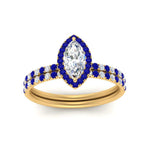 Load image into Gallery viewer, marquise-cut-sapphire-halo-wedding-ring-set-in-yellow-gold-FD8523MQGSABL-NL-YG