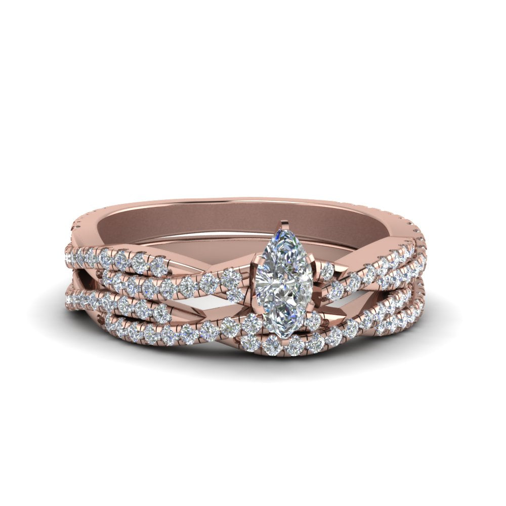 marquise-cut-simple-diamond-twisted-vine-bridal-ring-sets-in-14K-rose-gold-FD8233MQ-NL-RG