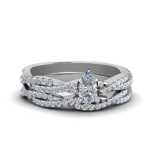 marquise-cut-simple-diamond-twisted-vine-bridal-ring-sets-in-14K-white-gold-FD8233MQ-NL-WG