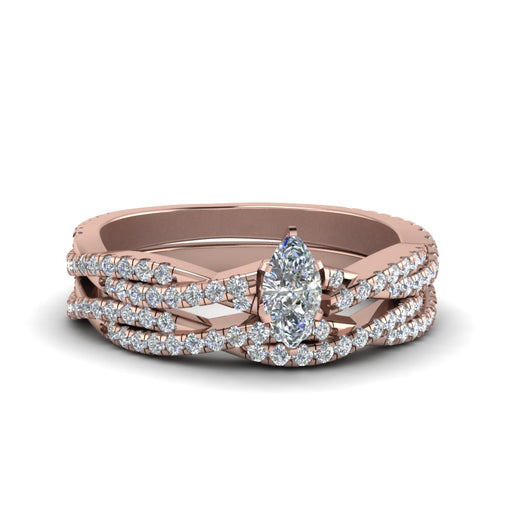 marquise-cut-simple-diamond-twisted-vine-bridal-ring-sets-in-18K-rose-gold-FD8233MQ-NL-RG