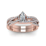 Load image into Gallery viewer, marquise-cut-simple-diamond-twisted-vine-bridal-ring-sets-in-18K-rose-gold-FD8233MQ-NL-RG
