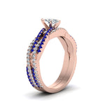 Load image into Gallery viewer, marquise-cut-simple-diamond-twisted-vine-bridal-ring-sets-with-blue-sapphire-in-18K-rose-gold-FD8233MQGSABL-NL-RG
