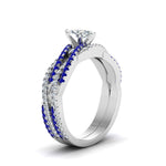 Load image into Gallery viewer, marquise-cut-simple-diamond-twisted-vine-bridal-ring-sets-with-blue-sapphire-in-18K-white-gold-FD8233MQGSABL-NL-WG
