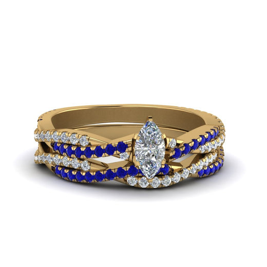 marquise-cut-simple-diamond-twisted-vine-bridal-ring-sets-with-blue-sapphire-in-18K-yellow-gold-FD8233MQGSABL-NL-YG