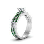 Load image into Gallery viewer, marquise-cut-simple-diamond-twisted-vine-bridal-ring-sets-with-emerald-in-950-Platinum-FD8233MQGEMGR-NL-WG
