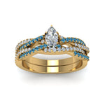 Load image into Gallery viewer, marquise-cut-simple-diamond-twisted-vine-bridal-ring-sets-with-ice-blue-topaz-in-14K-yellow-gold-FD8233MQGICBLTO-NL-YG
