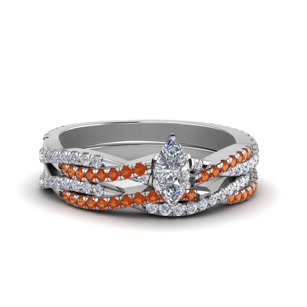 marquise-cut-simple-diamond-twisted-vine-bridal-ring-sets-with-orange-sapphire-in-950-Platinum-FD8233MQGSAOR-NL-WG