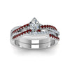 Load image into Gallery viewer, marquise-cut-simple-diamond-twisted-vine-bridal-ring-sets-with-ruby-in-18K-white-gold-FD8233MQGRUDR-NL-WG