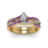 Load image into Gallery viewer, marquise-cut-simple-diamond-twisted-vine-bridal-ring-sets-with-violac-topaz-in-18K-yellow-gold-FD8233MQGVITO-NL-YG