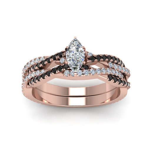 marquise-cut-simple-twisted-vine-bridal-ring-sets-with-black-diamond-in-14K-rose-gold-FD8233MQGBLACK-NL-RG