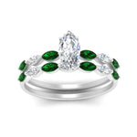 Load image into Gallery viewer, marquise-cut-single-prong-marquise-emerald-engagement-ring-and-band-in-FD9939MQGEMGR-NL-WG
