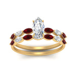 Load image into Gallery viewer, marquise-cut-single-prong-marquise-ruby-engagement-ring-and-band-in-FD9939MQGRUDR-NL-YG
