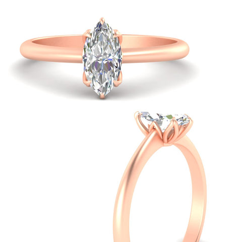 Marquise Shaped Cathedral Ring With Floral Head
