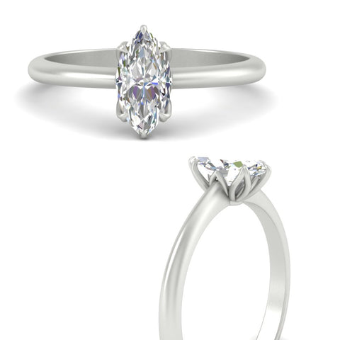 Marquise Shaped Cathedral Ring With Floral Head