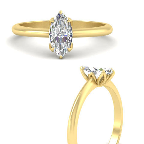 Marquise Shaped Cathedral Ring With Floral Head