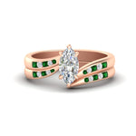Load image into Gallery viewer, marquise-cut-swirl-channel-diamond-bridal-set-with-emerald-in-rose-gold-FDENS4028MQGEMGR-NL-RG.jpg
