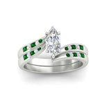 Load image into Gallery viewer, marquise-cut-swirl-channel-diamond-bridal-set-with-emerald-in-white-gold-FDENS4028MQGEMGR-NL-WG.jpg
