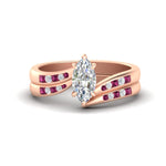 Load image into Gallery viewer, marquise-cut-swirl-channel-diamond-bridal-set-with-pink-sapphire-in-rose-gold-FDENS4028MQGSADRPI-NL-RG.jpg
