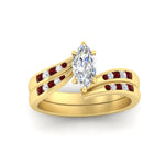 Load image into Gallery viewer, marquise-cut-swirl-channel-diamond-bridal-set-with-ruby-in-yellow-gold-FDENS4028MQGRUDR-NL-YG.jpg

