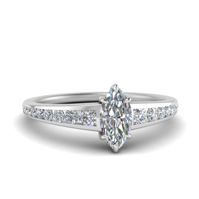 Marquise Cut Graduated Channel Accented Ring
