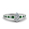 Load image into Gallery viewer, marquise-cut-swirl-engraved-channel-accent-diamond-engagement-ring-with-emerald-in-FD122866MQRGEMGR-NL-WG