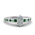 Load image into Gallery viewer, marquise-cut-swirl-engraved-channel-accent-diamond-engagement-ring-with-emerald-in-FD122866MQRGEMGR-NL-WG
