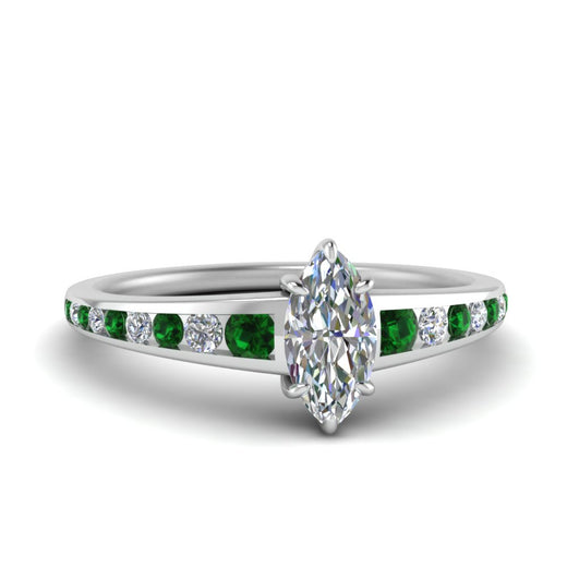 marquise-cut-swirl-engraved-channel-accent-diamond-engagement-ring-with-emerald-in-FD122866MQRGEMGR-NL-WG