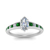 Load image into Gallery viewer, marquise-cut-swirl-engraved-channel-accent-diamond-engagement-ring-with-emerald-in-FD122866MQRGEMGR-NL-WG
