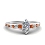 Load image into Gallery viewer, marquise-cut-swirl-engraved-channel-accent-diamond-engagement-ring-with-orange-sapphire-in-FD122866MQRGSAOR-NL-WG
