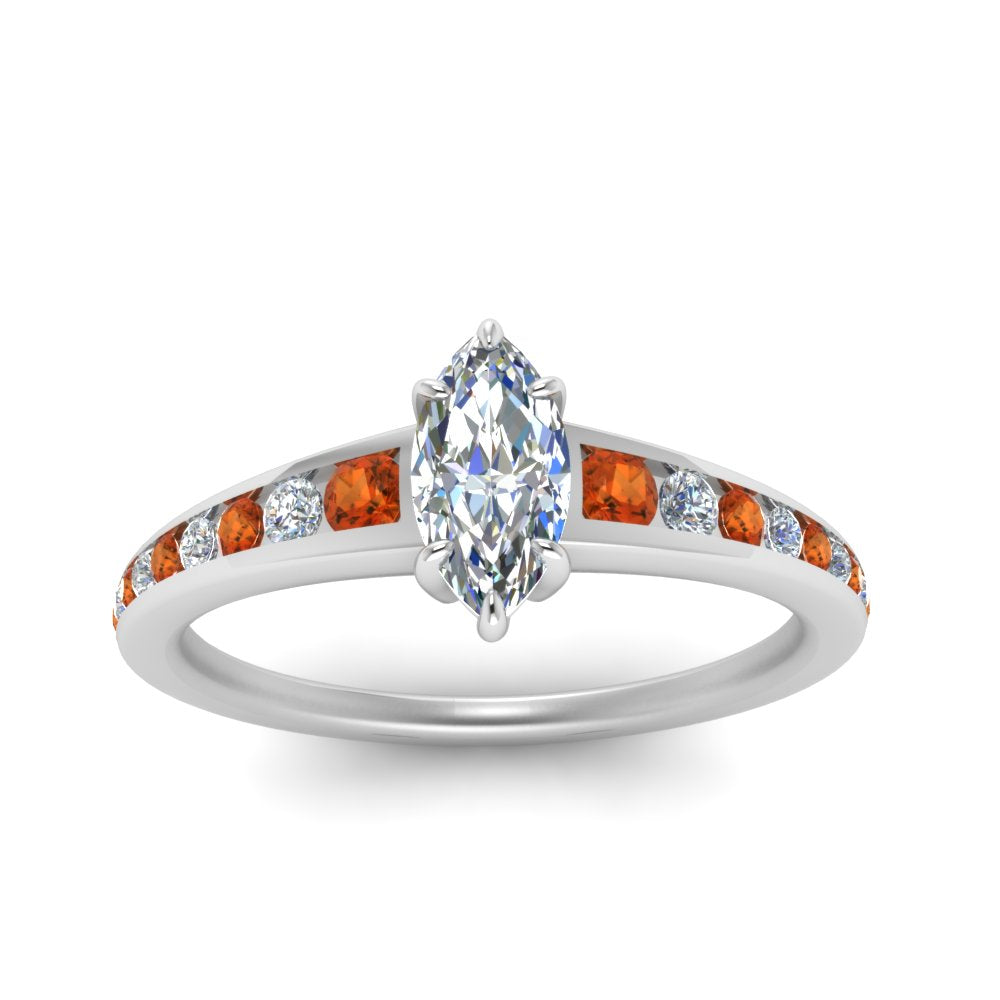 marquise-cut-swirl-engraved-channel-accent-diamond-engagement-ring-with-orange-sapphire-in-FD122866MQRGSAOR-NL-WG