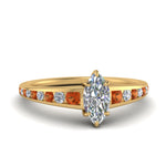 Load image into Gallery viewer, marquise-cut-swirl-engraved-channel-accent-diamond-engagement-ring-with-orange-sapphire-in-FD122866MQRGSAOR-NL-YG
