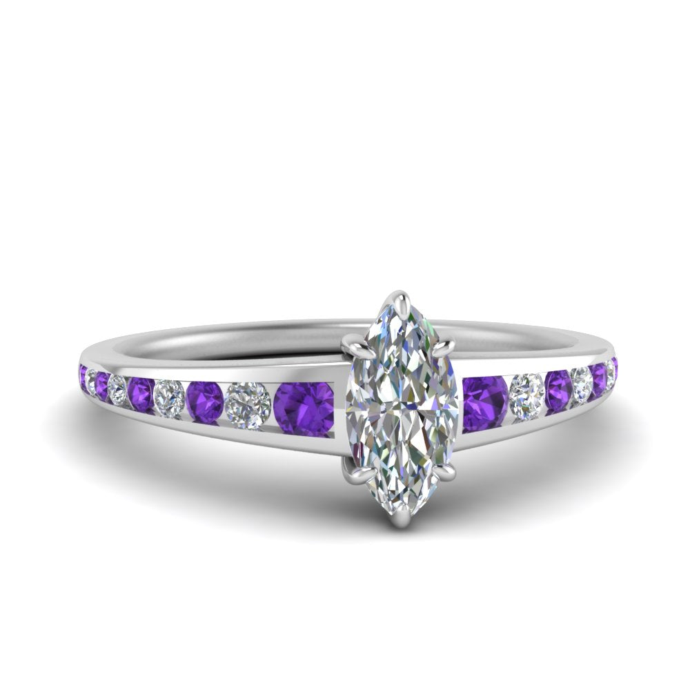 marquise-cut-swirl-engraved-channel-accent-diamond-engagement-ring-with-purple-topaz-in-FD122866MQRGVITO-NL-WG