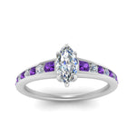 Load image into Gallery viewer, marquise-cut-swirl-engraved-channel-accent-diamond-engagement-ring-with-purple-topaz-in-FD122866MQRGVITO-NL-WG
