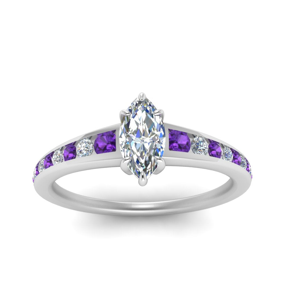 marquise-cut-swirl-engraved-channel-accent-diamond-engagement-ring-with-purple-topaz-in-FD122866MQRGVITO-NL-WG