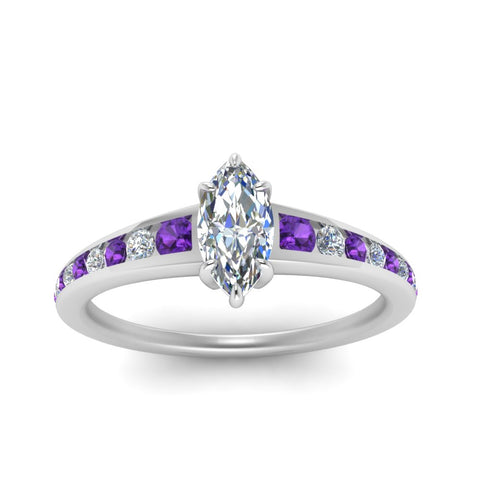 marquise-cut-swirl-engraved-channel-accent-diamond-engagement-ring-with-purple-topaz-in-FD122866MQRGVITO-NL-WG