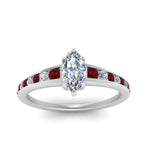 Load image into Gallery viewer, marquise-cut-swirl-engraved-channel-accent-diamond-engagement-ring-with-ruby-in-FD122866MQRGRUDR-NL-WG
