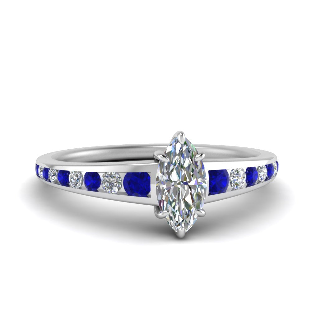 marquise-cut-swirl-engraved-channel-accent-diamond-engagement-ring-with-sapphire-in-FD122866MQRGSABL-NL-WG