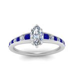 Load image into Gallery viewer, marquise-cut-swirl-engraved-channel-accent-diamond-engagement-ring-with-sapphire-in-FD122866MQRGSABL-NL-WG
