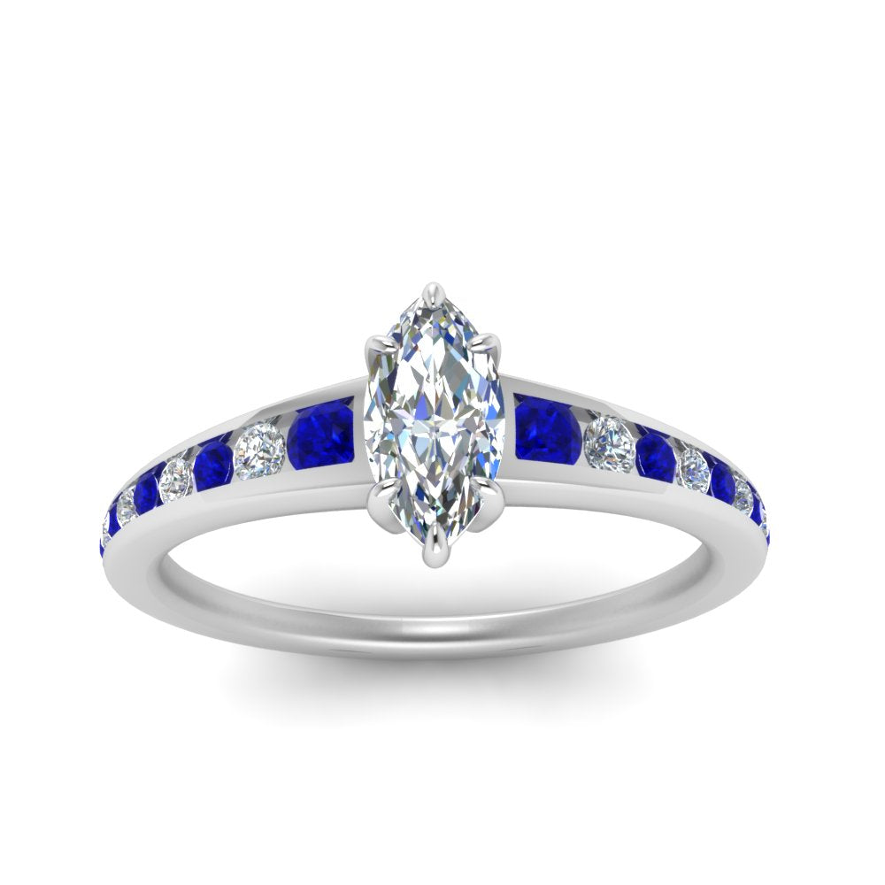 marquise-cut-swirl-engraved-channel-accent-diamond-engagement-ring-with-sapphire-in-FD122866MQRGSABL-NL-WG