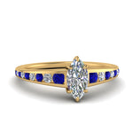 Load image into Gallery viewer, marquise-cut-swirl-engraved-channel-accent-diamond-engagement-ring-with-sapphire-in-FD122866MQRGSABL-NL-YG
