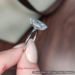 Load image into Gallery viewer, Marquise Cut Thin Setting Hidden Halo Diamond Ring
